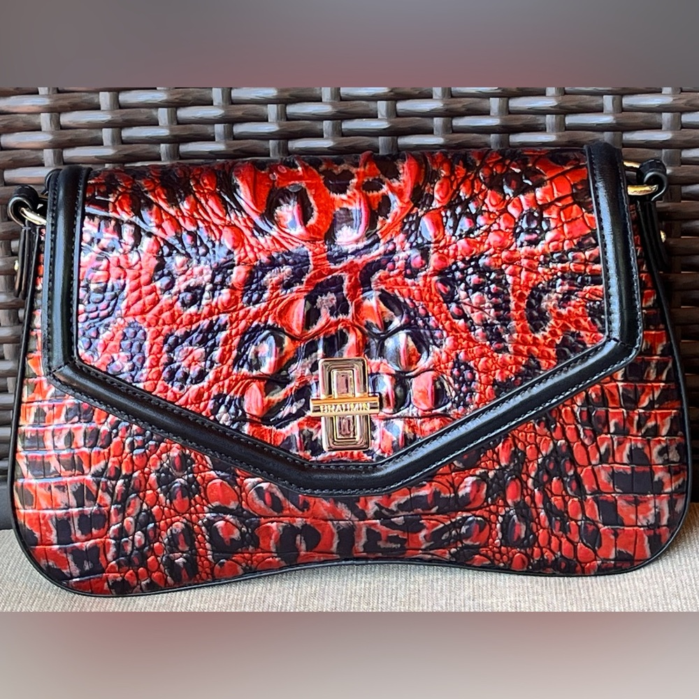 NWT Brahmin Nerida in RED LEOPARDESS Shoulder Bag